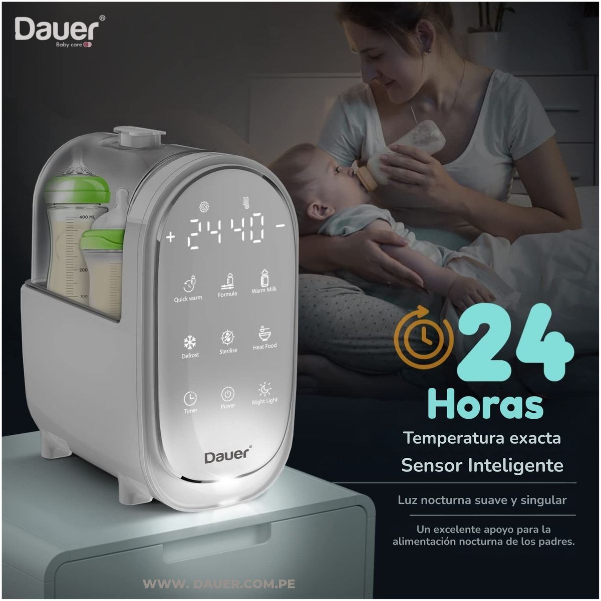 DAUER - Esterilizador y Calentador de Biberones 8en1 Multifuncional