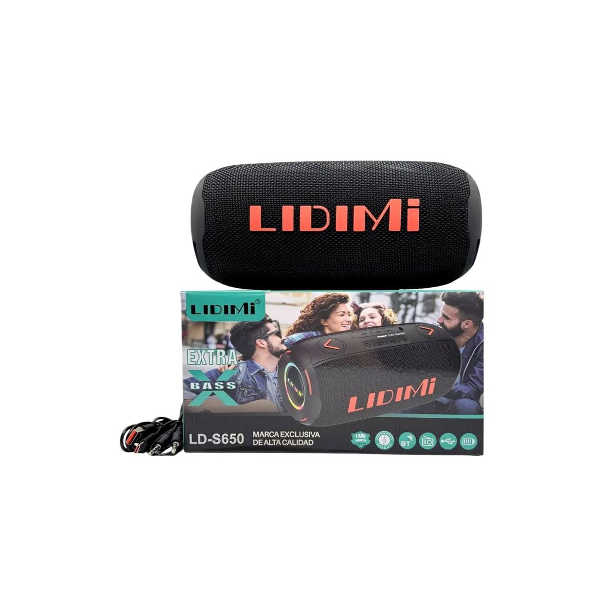 LIDIMI - Parlante Portátil Lidimi LD-S650 BT Radio FM Luces RGB