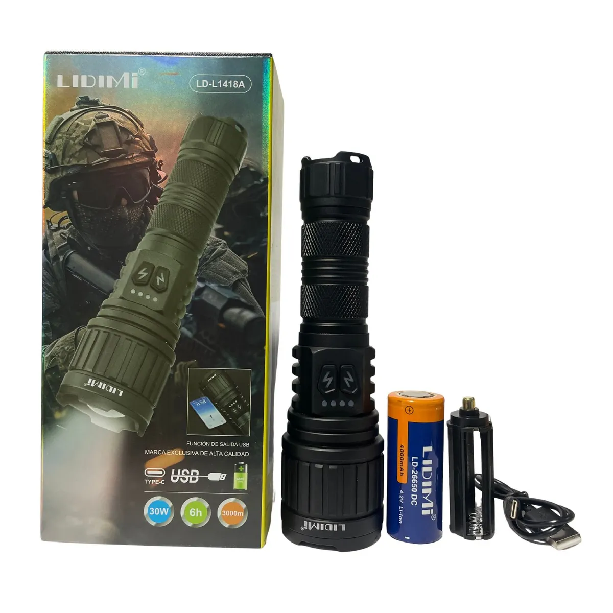 LIDIMI - LINTERNA DE LARGO ALCANSE DE 3000 METROS LED