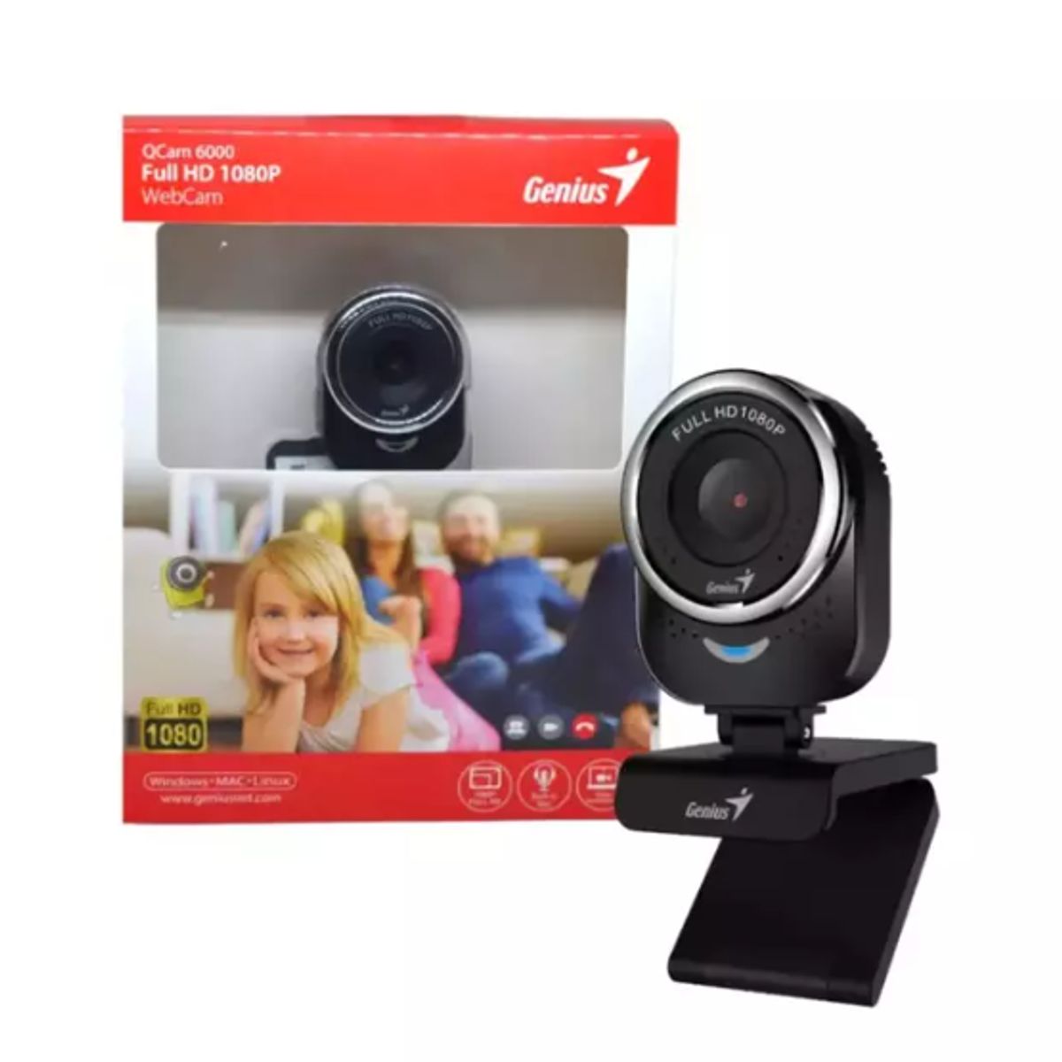 GENIUS - Camara Web QCAM 6000 FHD 1080P USB BLACK GENIUS