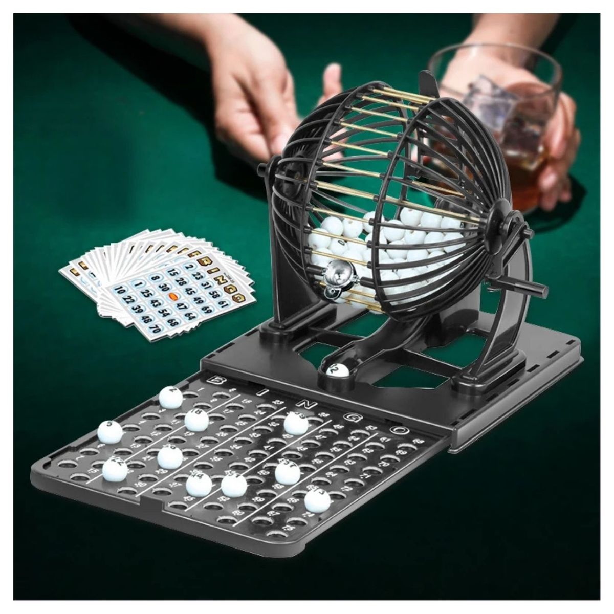 GENERICO - Bingo Neo Juego de Mesa Familiar con Máquina Giratoria