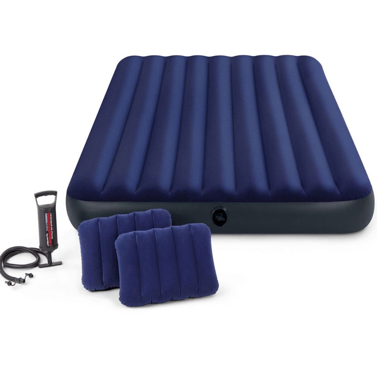INTEX - Colchón Inflable Camping Queen Intex con Almohada-Inflador
