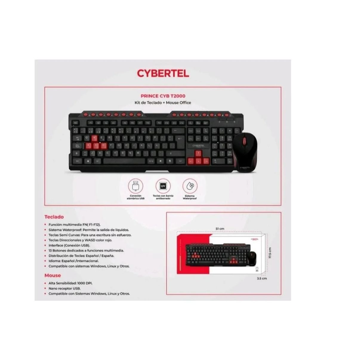 PRINCE - Kit Teclado + Mouse Prince USB