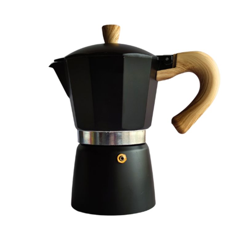 CORBETTA - Cafetera Moka Italiana Negro Mate 6 Tazas - Vintage