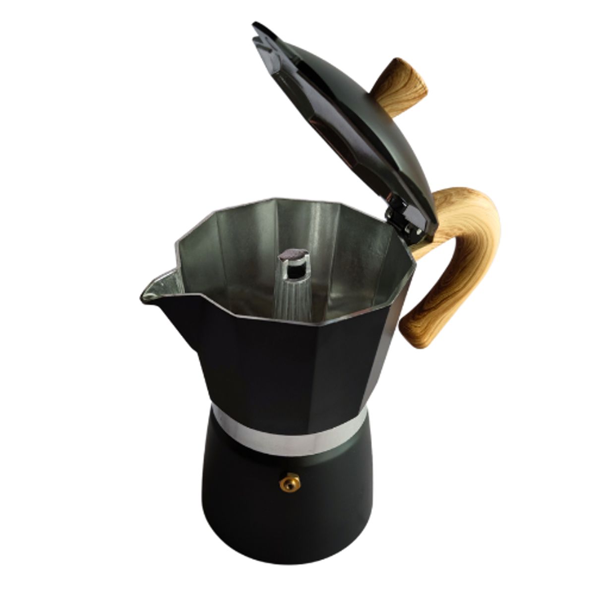 CORBETTA - Cafetera Moka Italiana Negro Mate 9 Tazas - Vintage