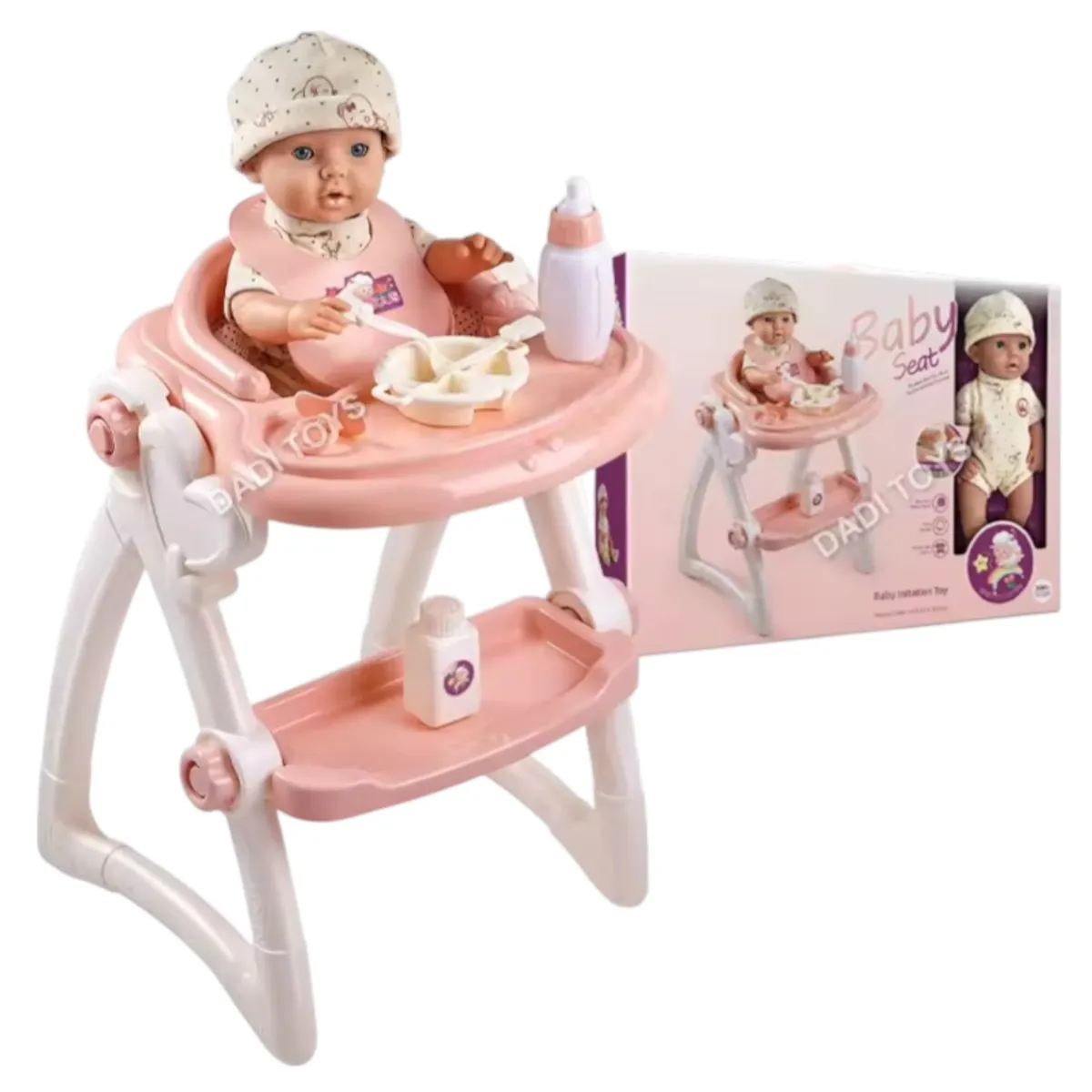 GENERICO - Muñeca Con Silla Para Comer