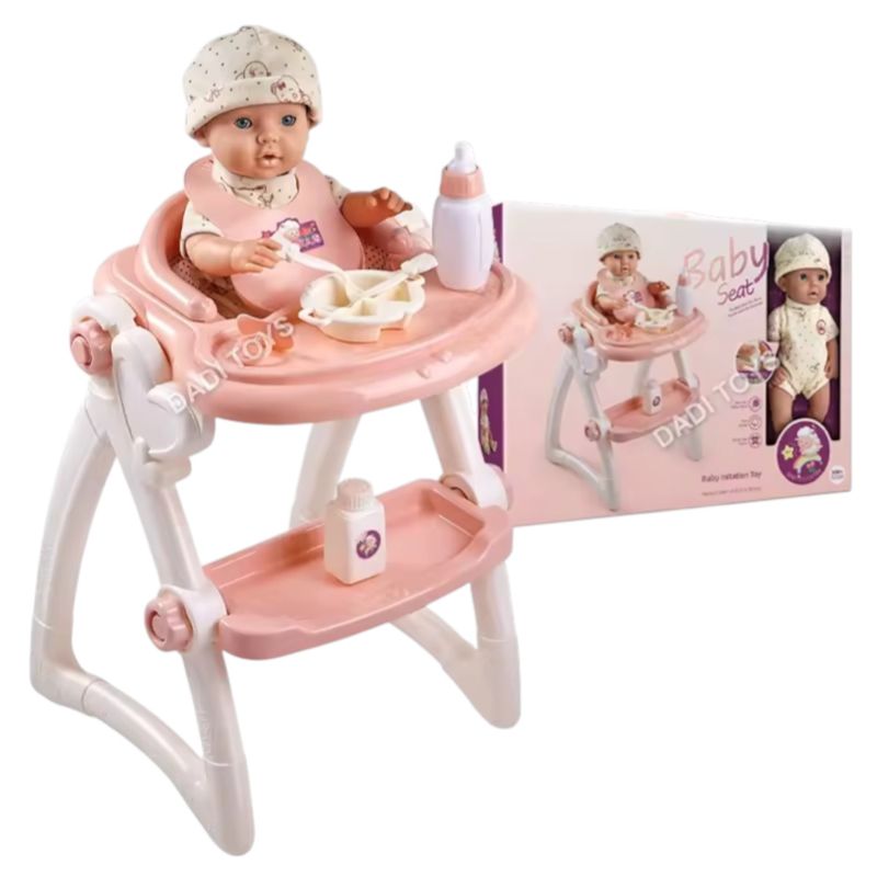 GENERICO - Muñeca Con Silla Para Comer