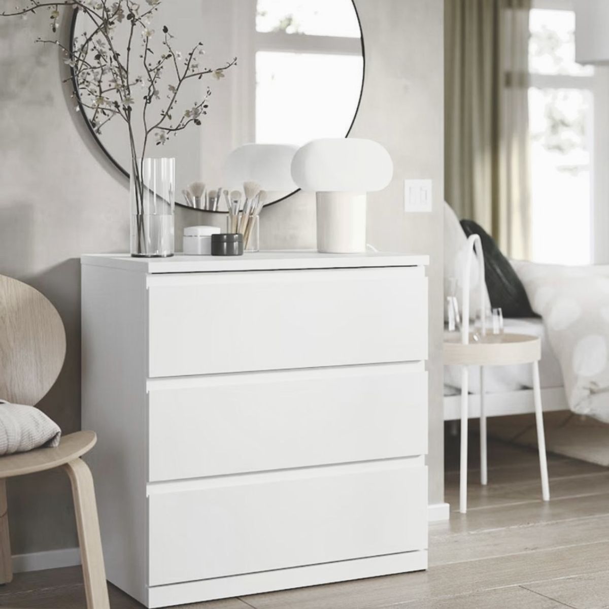 GENERICO - Cómoda De Melamina 3 Cajones - Ideal Para Espacios Pequeños