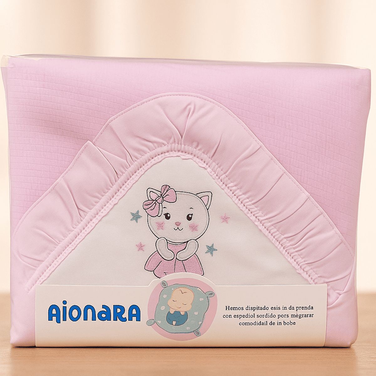 GENERICO - Colcha para Bebé Rosa Pastel con Diseño de Gatita