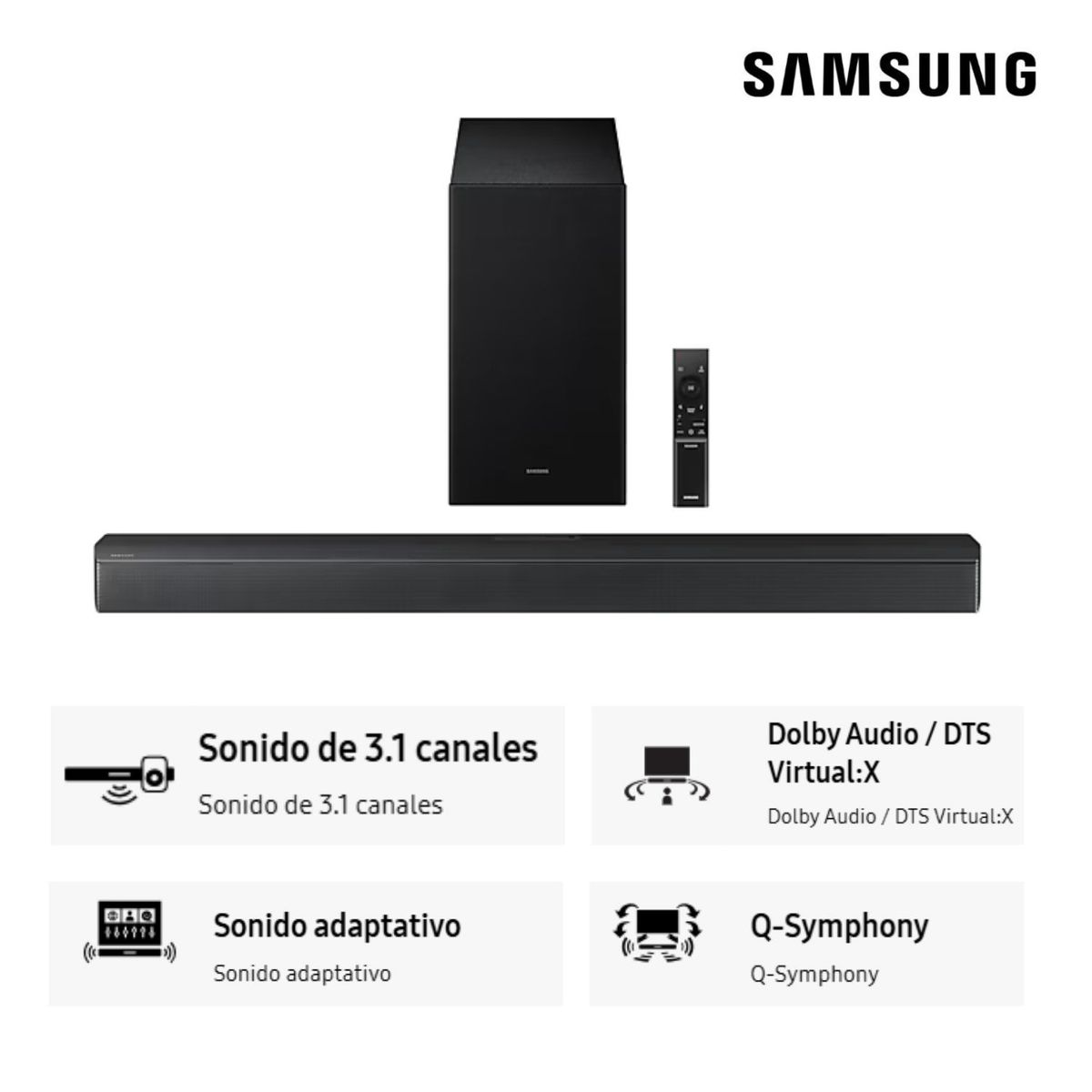 SAMSUNG - Soundbar Samsung Dolby Atmos 3.1 Ch. HW-B650F (2025)