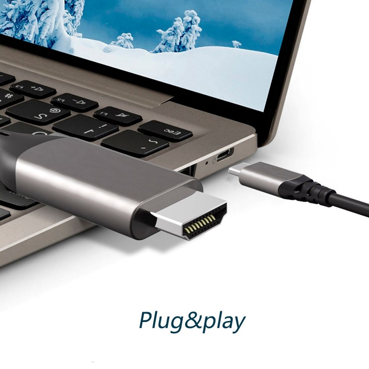 OEM - Cable Tipo C A HDMI 4K 60hz 2 Metros Android Macbook Windows