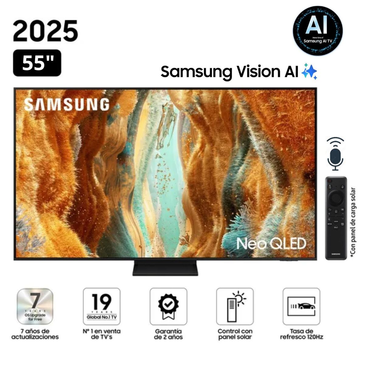SAMSUNG - Televisor 55" Neo Qled 4k Qn70F Vision Ai Smart Tv - Nuevo 2025