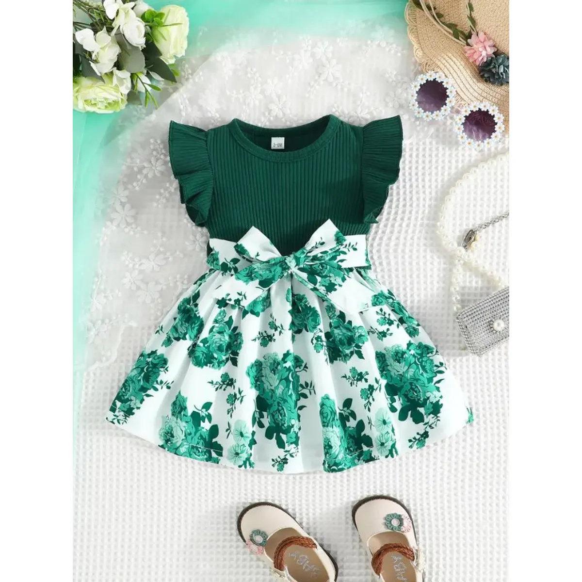 GENERICO - Vestido con estampado floral para niña