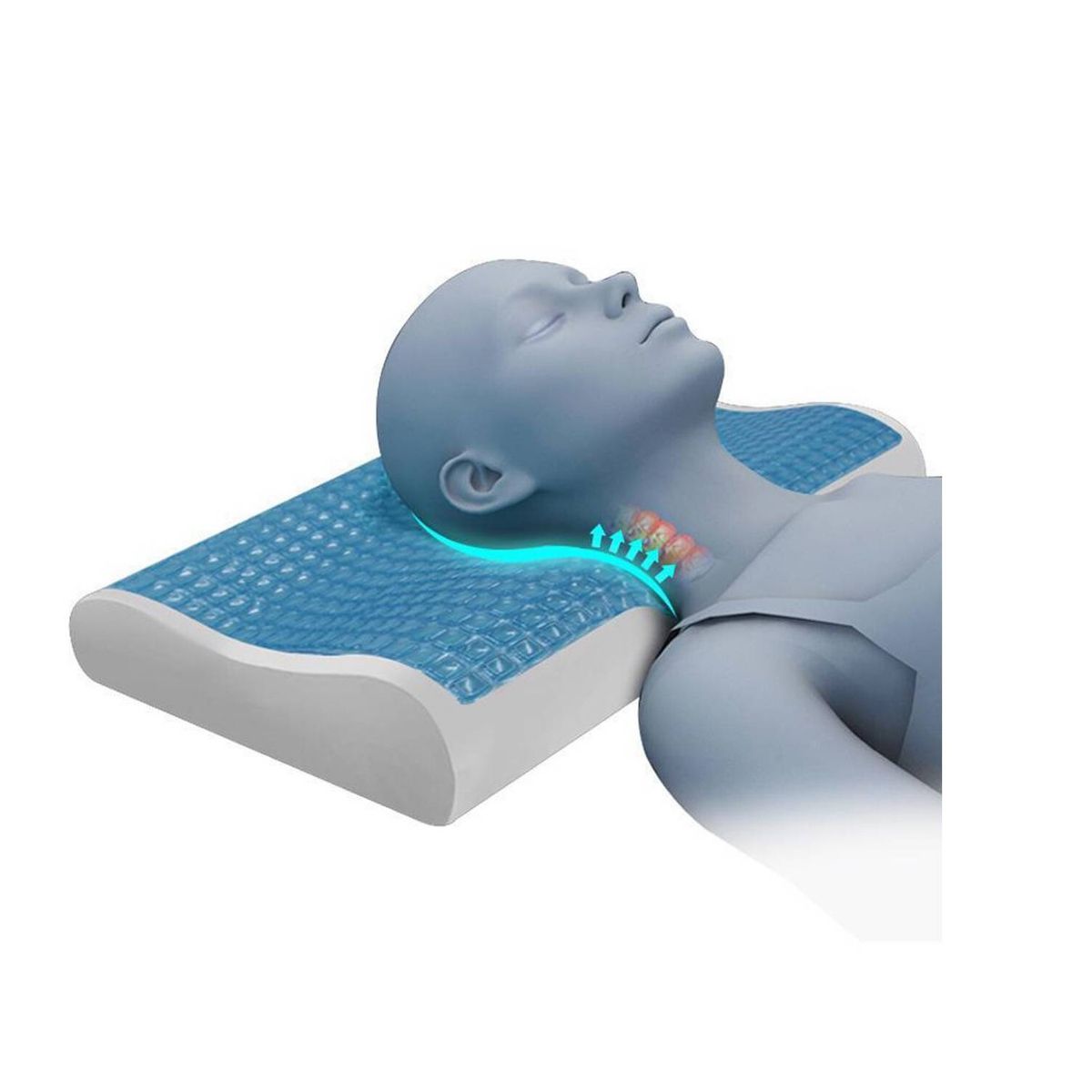COOL - Almohada Ortopédica Cervical con Gel Latex funda indeformable