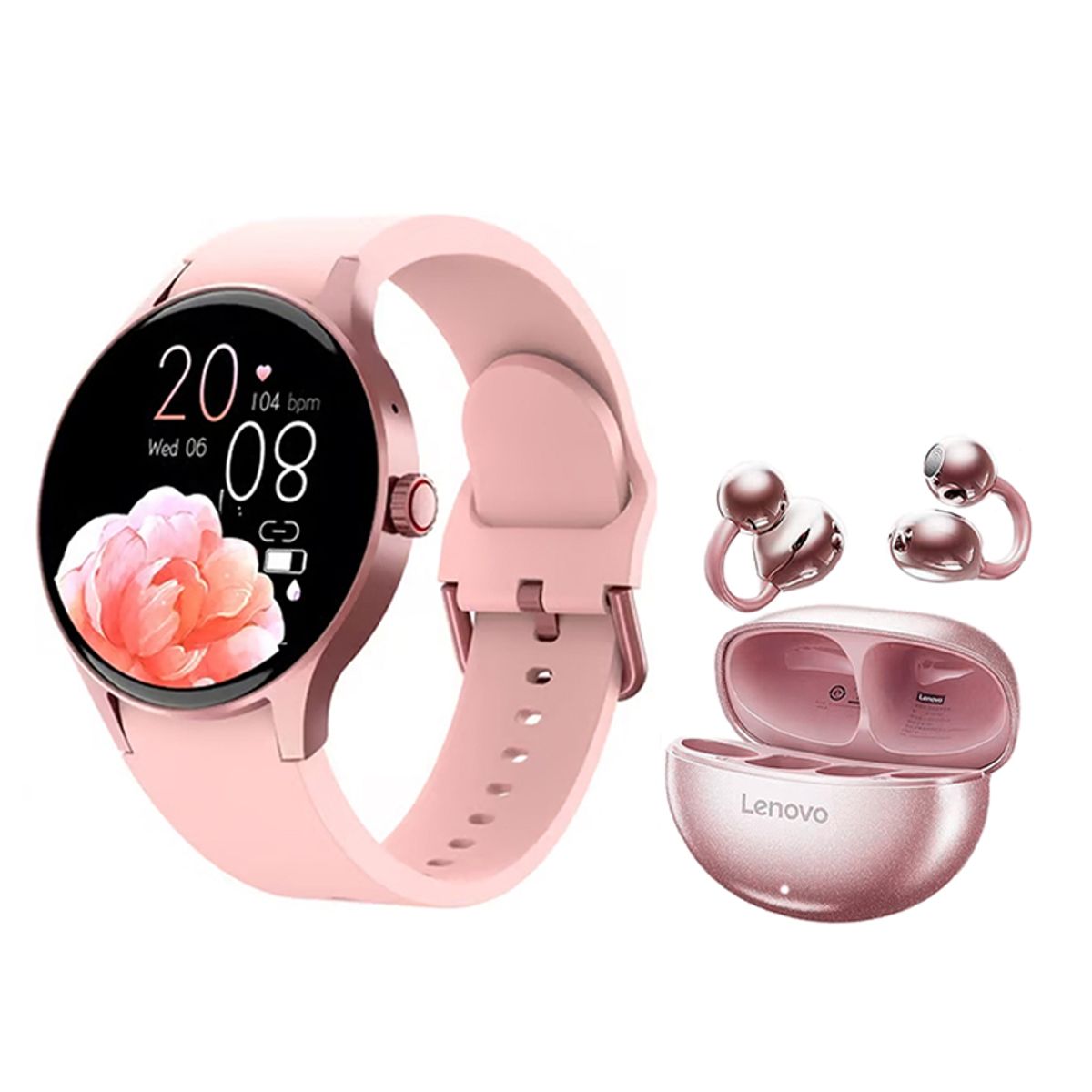 LENOVO - Lenovo TA140 Audífonos-Rosa y Y80 P Reloj inteligente