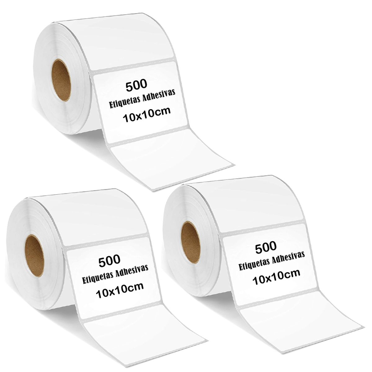 GENERICO - Etiqueta Termica Adhesiva 10x10cm Pack 3 Rollos
