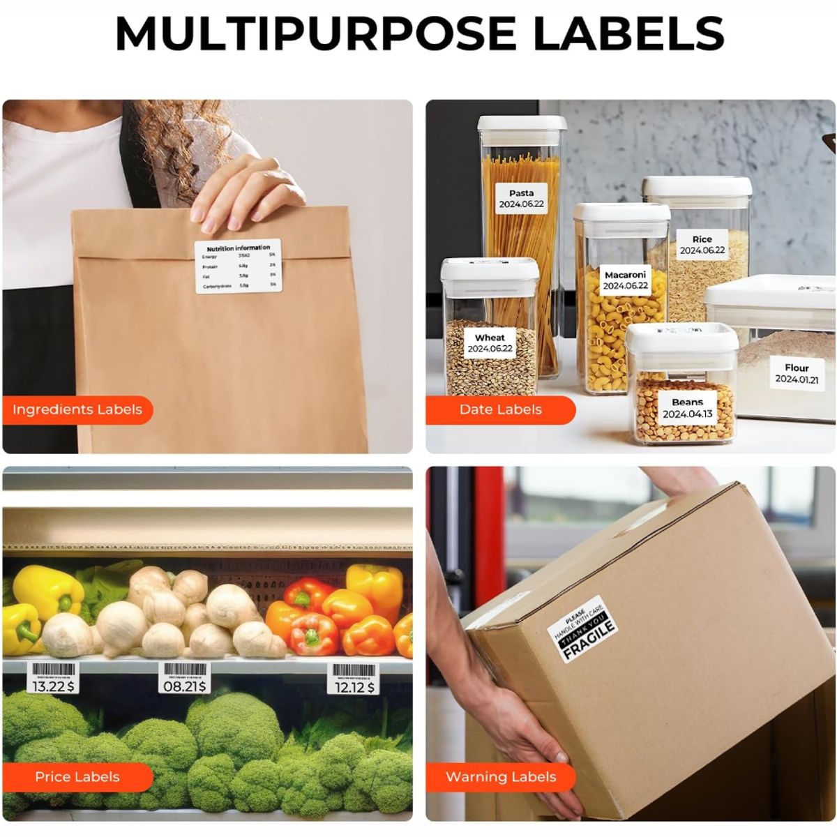 GENERICO - Etiqueta Termica Adhesiva 10x10cm Pack 3 Rollos