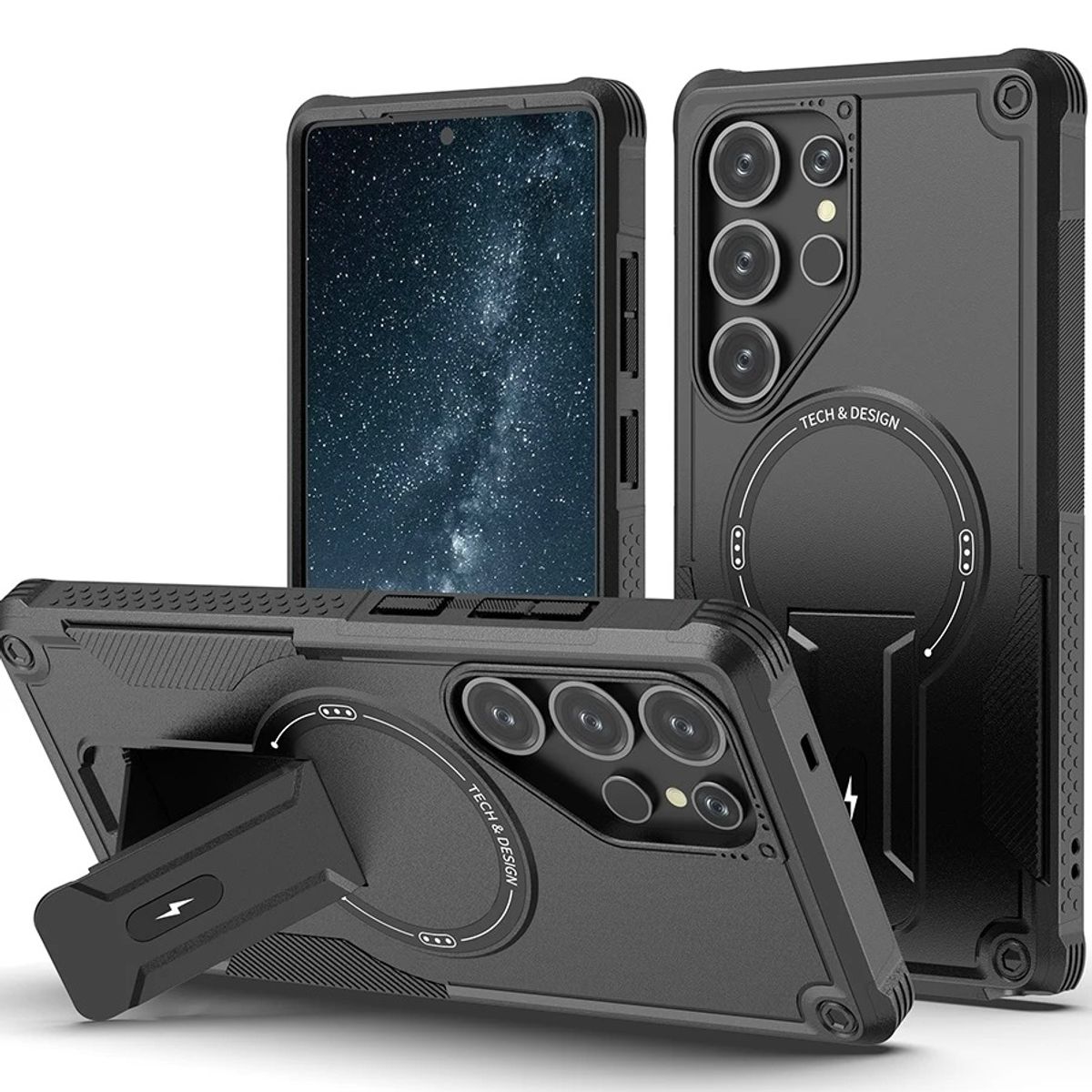 OEM - Carcasa Case Para Galaxy S24 Ultra Carga Magnética Soporte Vertical