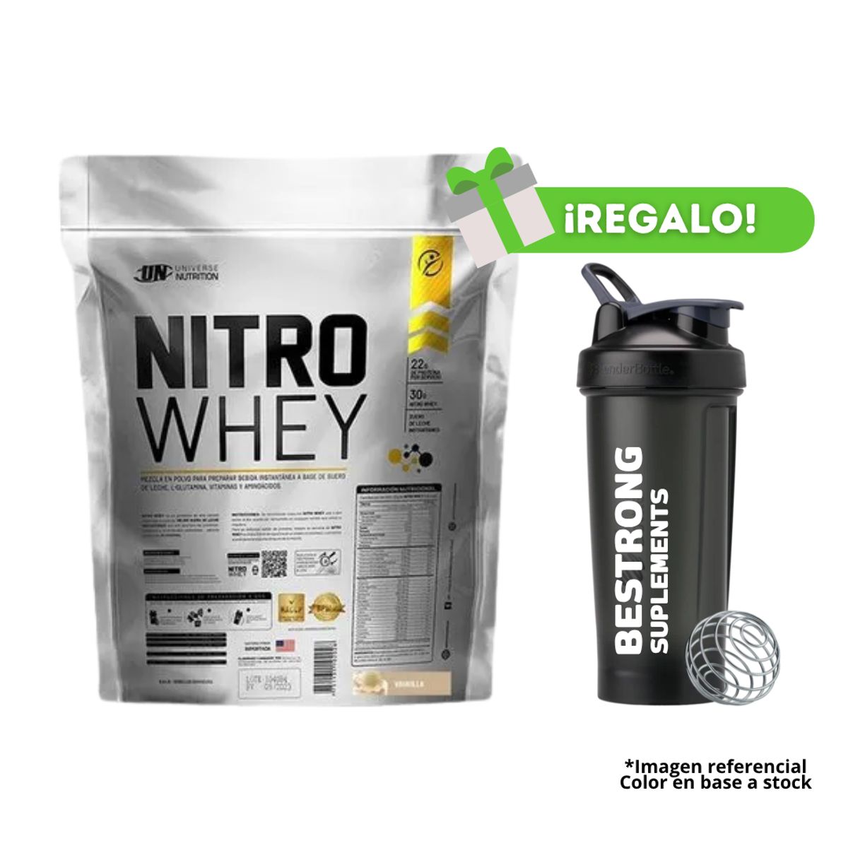 UNIVERSE NUTRITION - PROTEÍNA NITRO WHEY 5KG VAINILLA + SHAKER