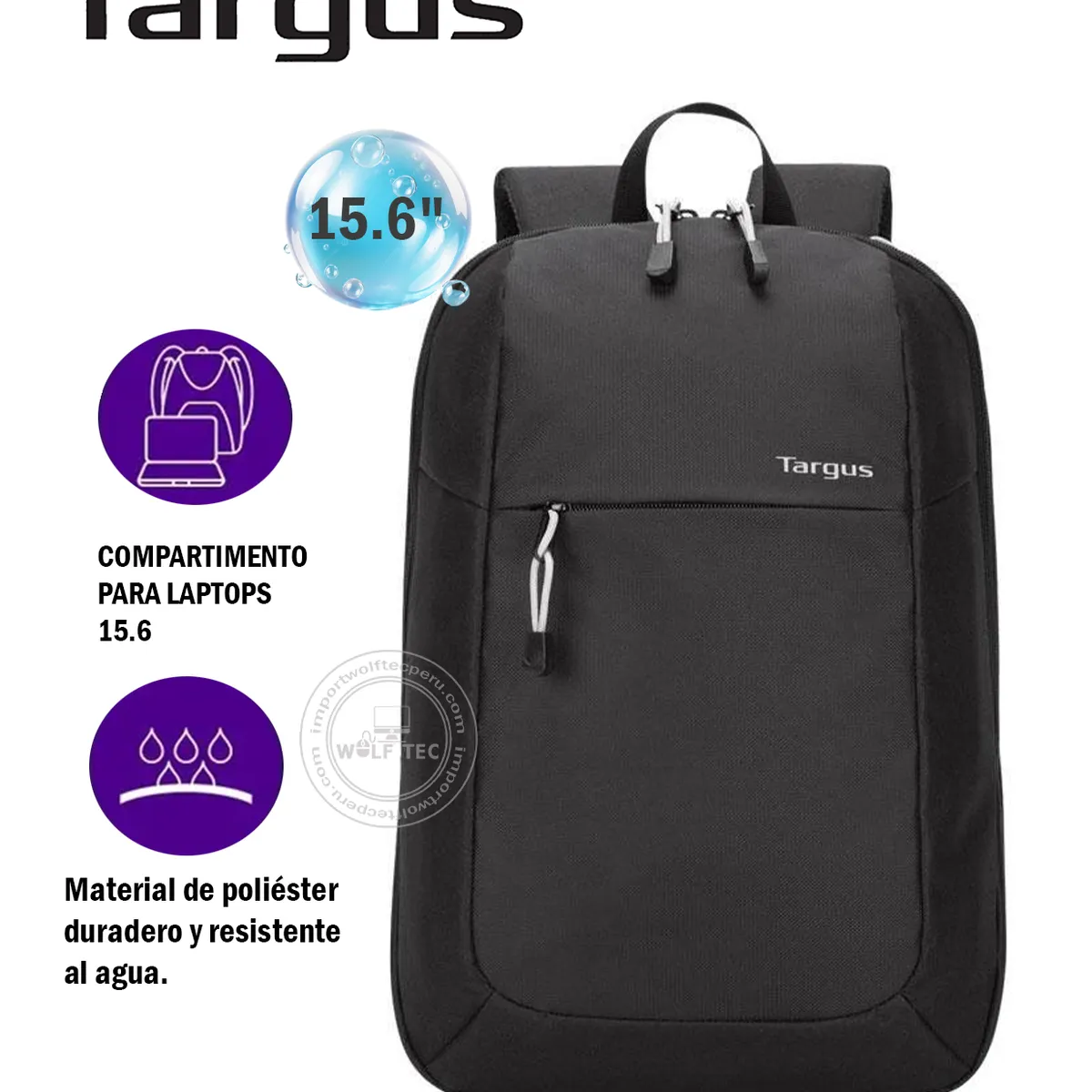 TARGUS - MOCHILA TARGUS INTELLECT ESSENTIAL 15.6 BLACK