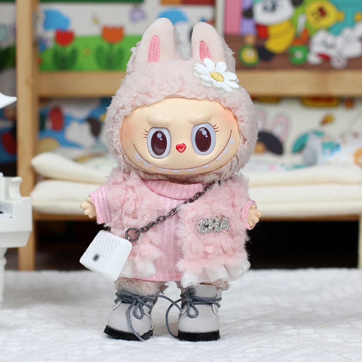 DISEÑO ORIGINAL - Ropa para Labubu Chaqueta de dos piezas peluche