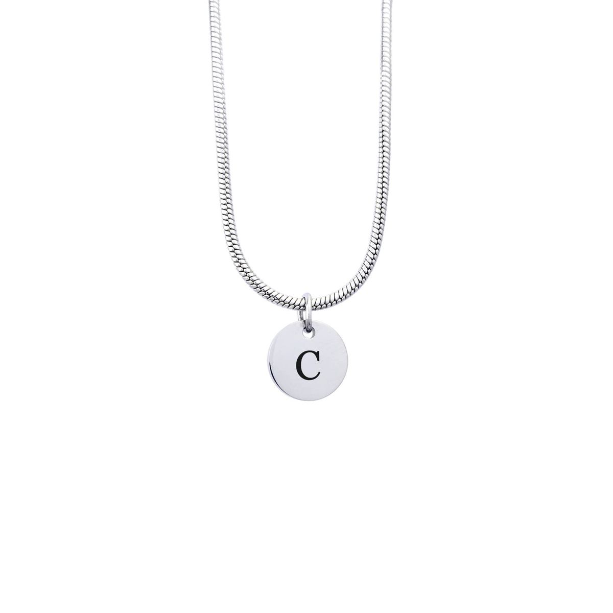 GENERICO - Collar Cadena Inicial Letra C acero inoxidable antialérgico