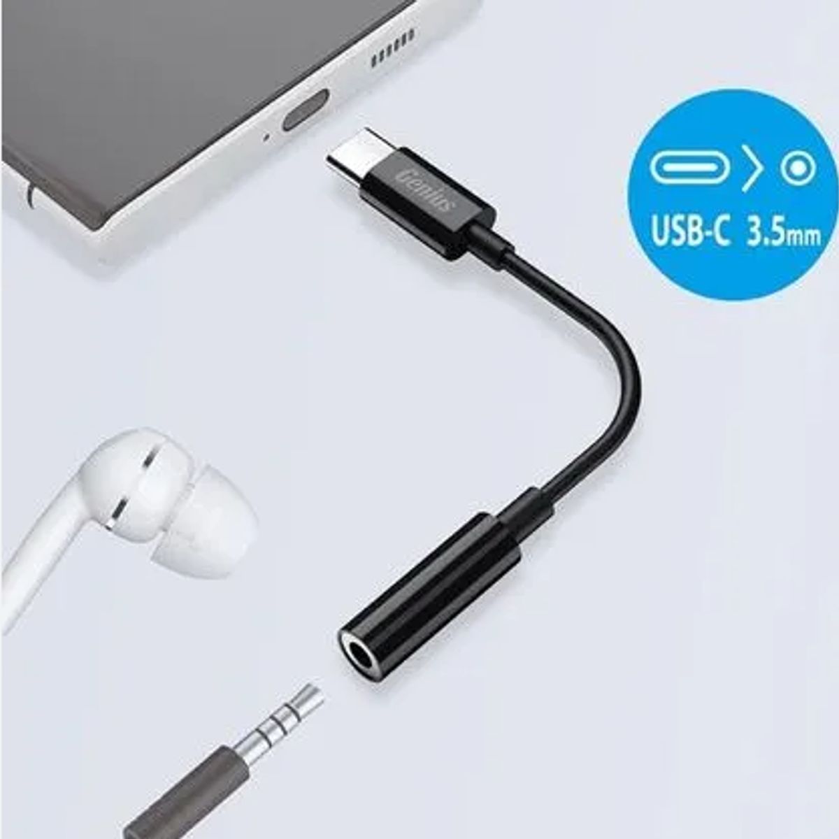 GENIUS - Adaptador GENIUS ACC-C100 USB-C A 35MM BLACK