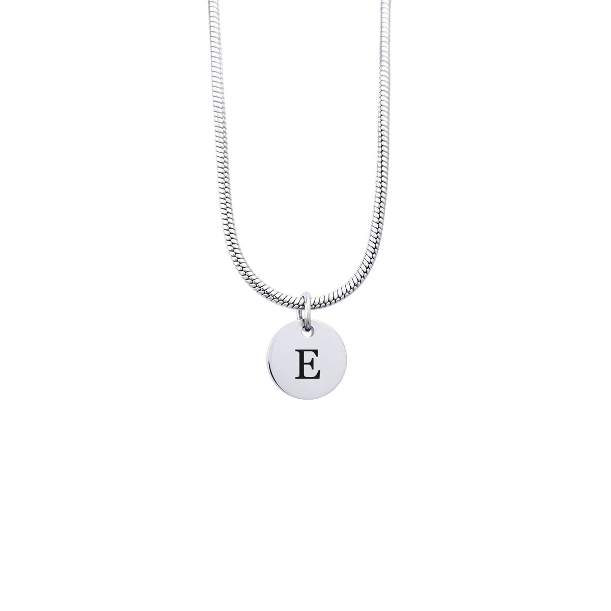 GENERICO - Collar Cadena Inicial Letra E acero inoxidable antialérgico