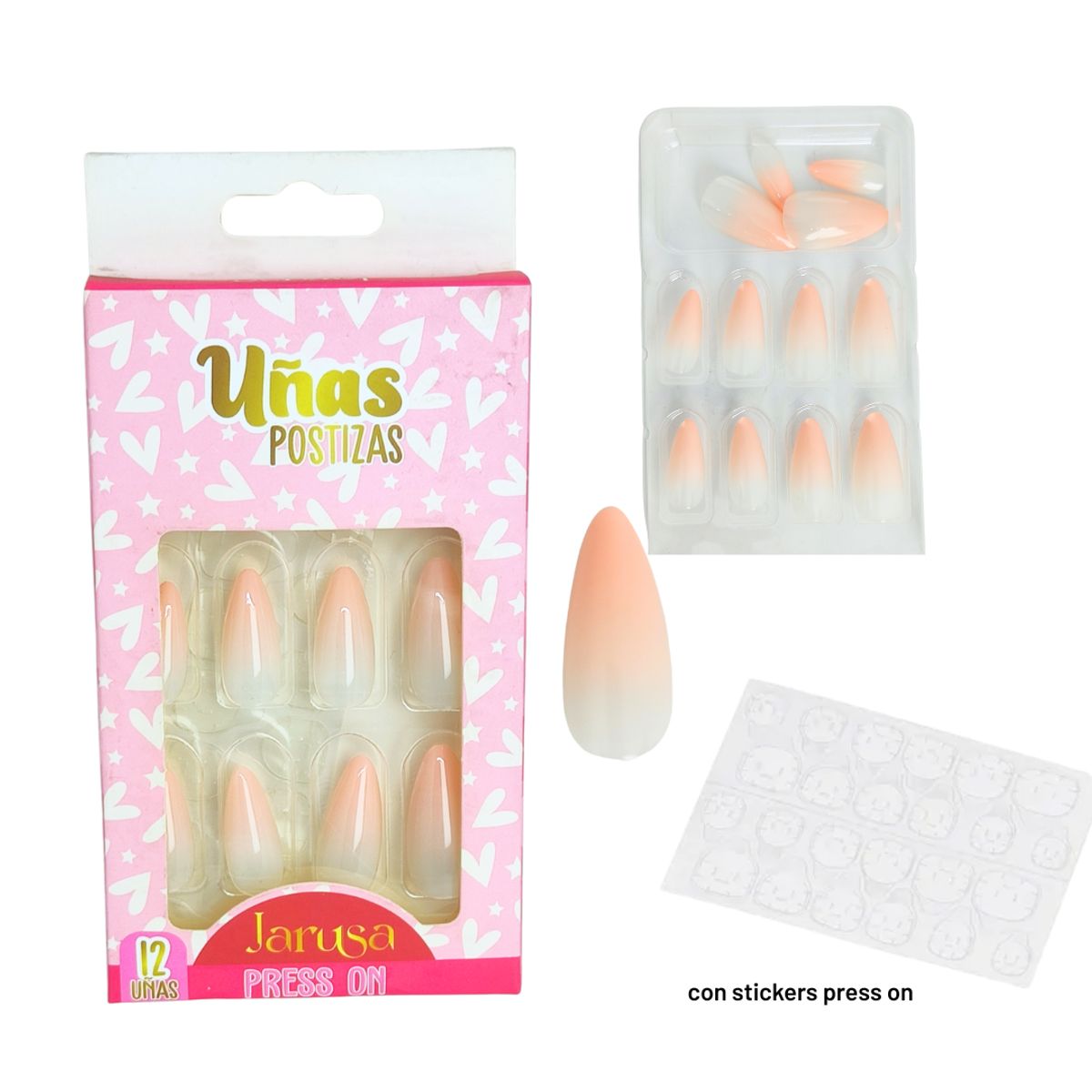GENERICO - Uñas Postizas Press On con diseño Jarusa 3