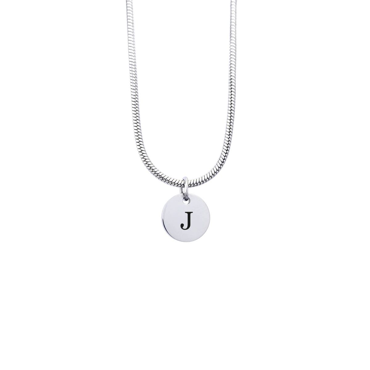 GENERICO - Collar Cadena Inicial Letra J acero inoxidable antialérgico