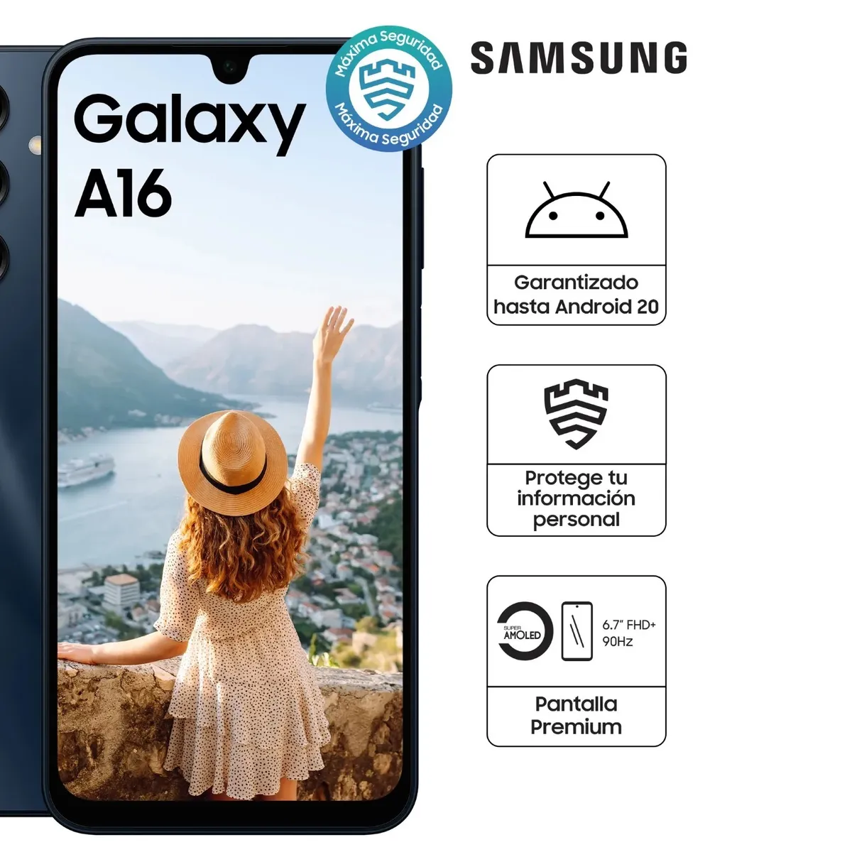Celular Samsung Galaxy A16 4GB 128GB Negro, marca SAMSUNG - Foto Principal