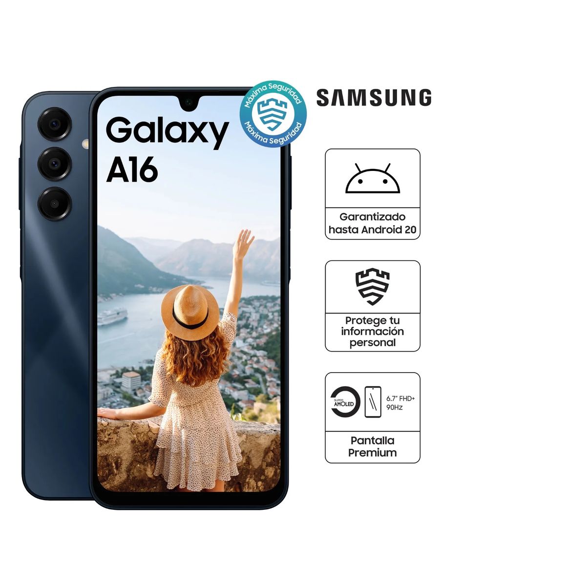 Celular Samsung Galaxy A16 4GB 128GB Negro, marca SAMSUNG - Foto Principal