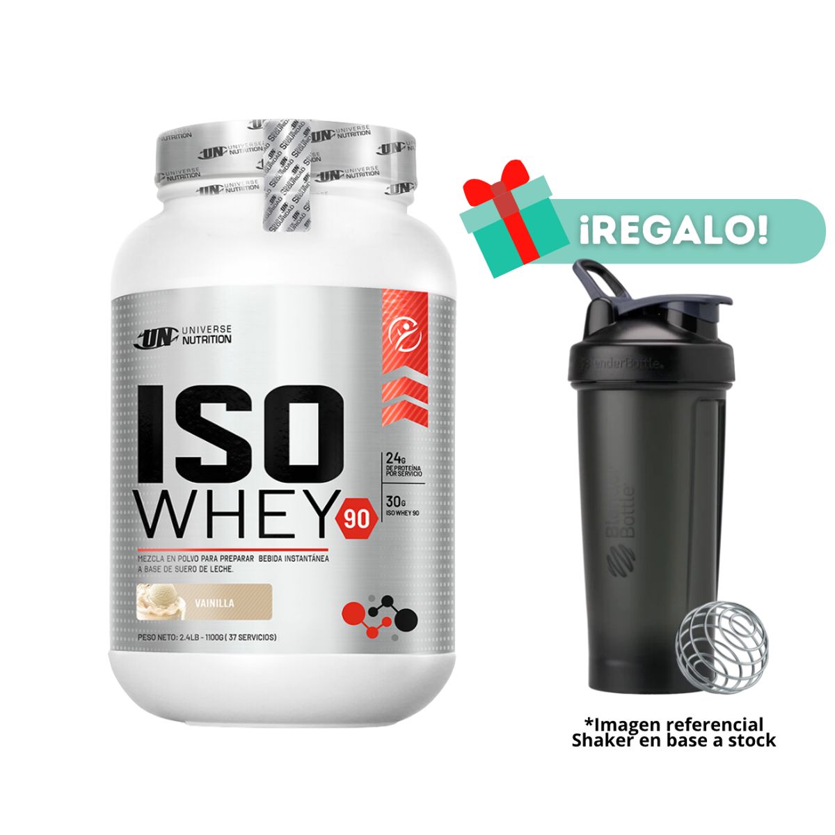 UNIVERSE NUTRITION - PROTEÍNA ISO WHEY 1KG VAINILLA + SHAKER