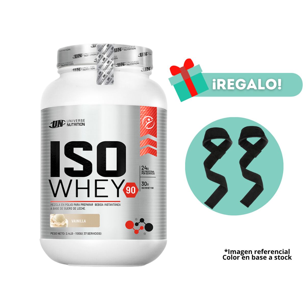 UNIVERSE NUTRITION - PROTEÍNA ISO WHEY 1KG VAINILLA + STRAPS