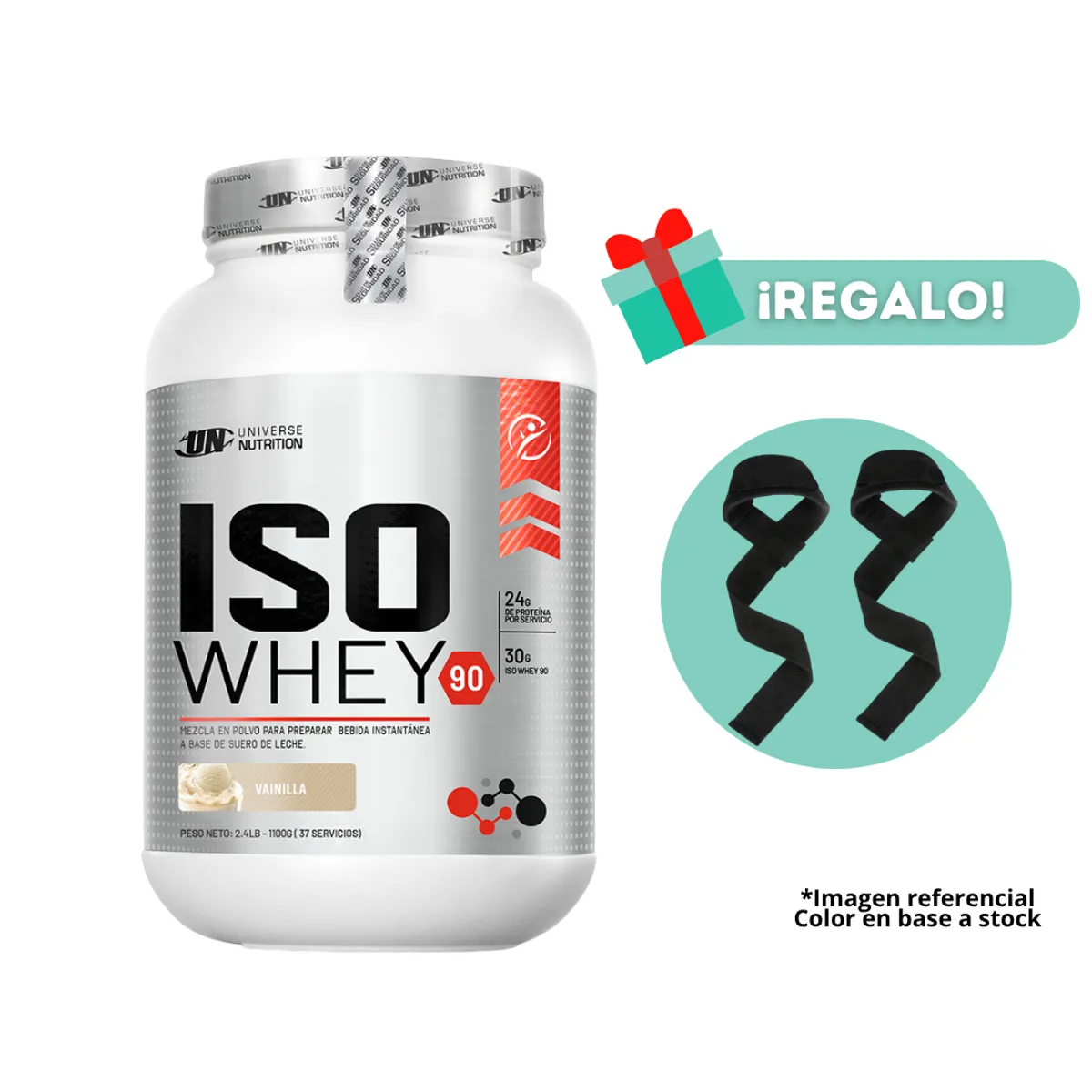 UNIVERSE NUTRITION - PROTEÍNA ISO WHEY 1KG VAINILLA + STRAPS
