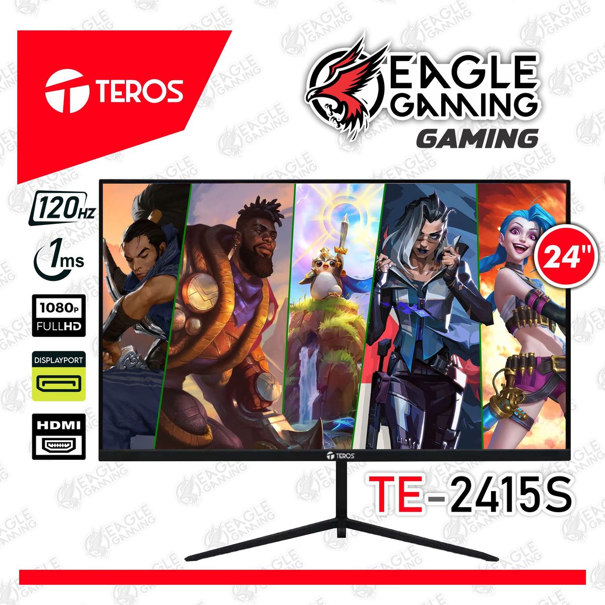 TEROS - Monitor Teros 24" TE-2415S 23.8 IPS 120HZ 1MS HDMI PARLANTE FUL HD