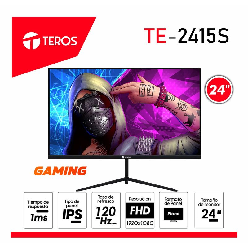 TEROS - Monitor Teros 24" TE-2415S 23.8 IPS 120HZ 1MS HDMI PARLANTE FUL HD