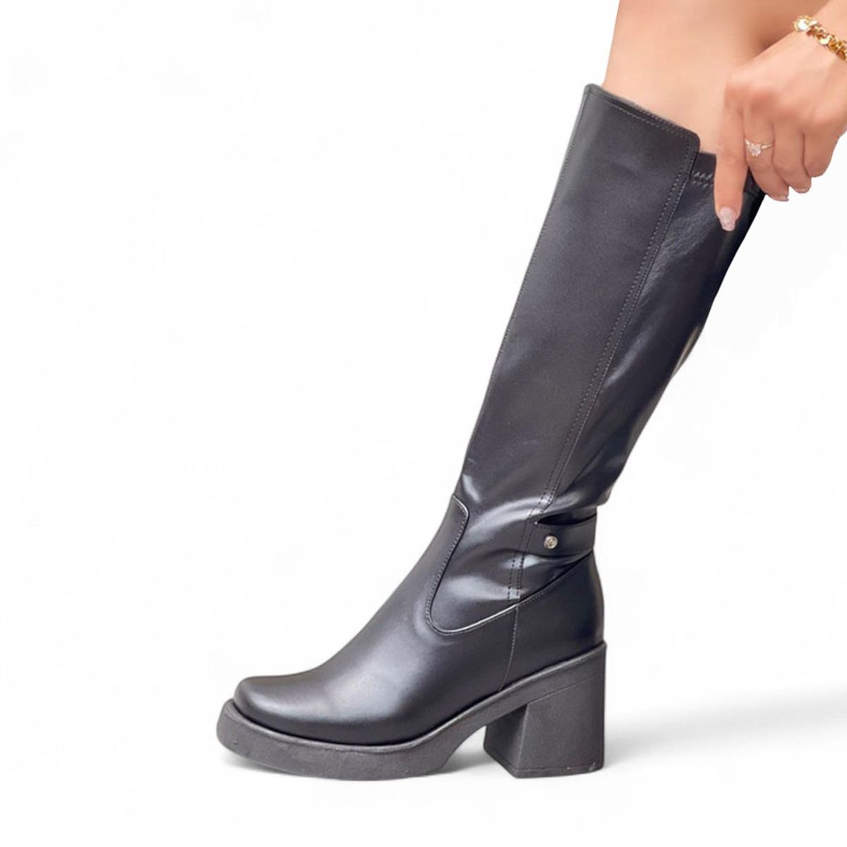 GENERICO - Bota Mujer Punta Cuadrada Biobio 1299 5C-75 Color Negro