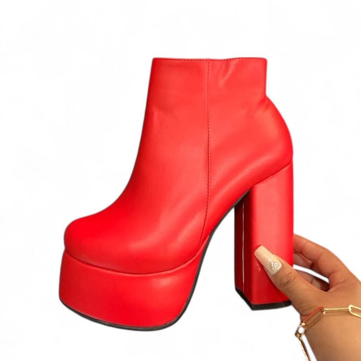 GENERICO - Botin Mujer Taco 15 Fiesta 1299 5C-75 Color Rojo
