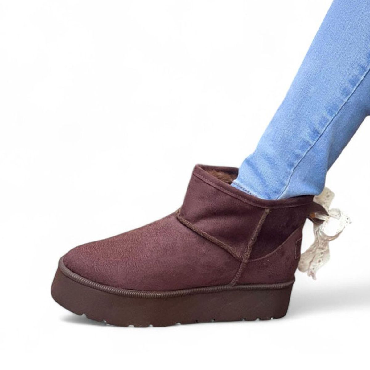 GENERICO - Botin Mujer Vegetha Peluche Interno 1299 5C-55 Color Marron