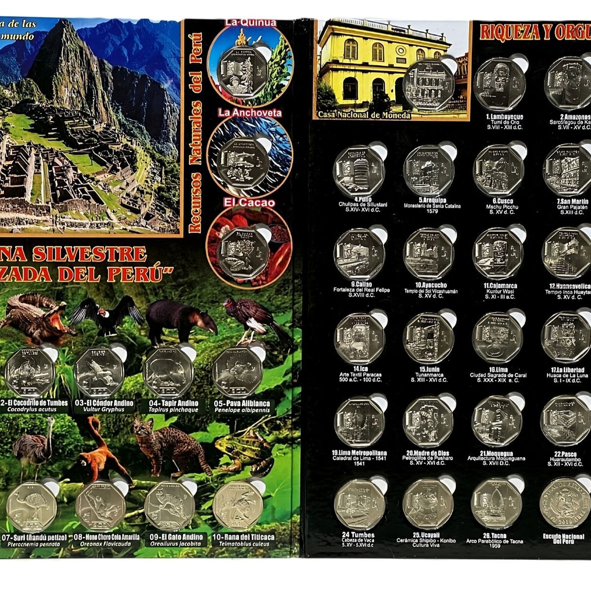 PERU - Colección Monedas Riqueza y Orgullo + Fauna Silvestre