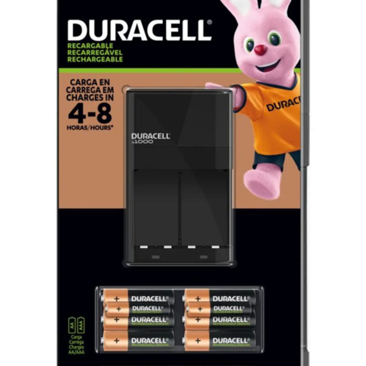 DURACELL - CARGADOR DURACELL RECARGABLE + 6 PILAS AA Y 2 PILAS AAA