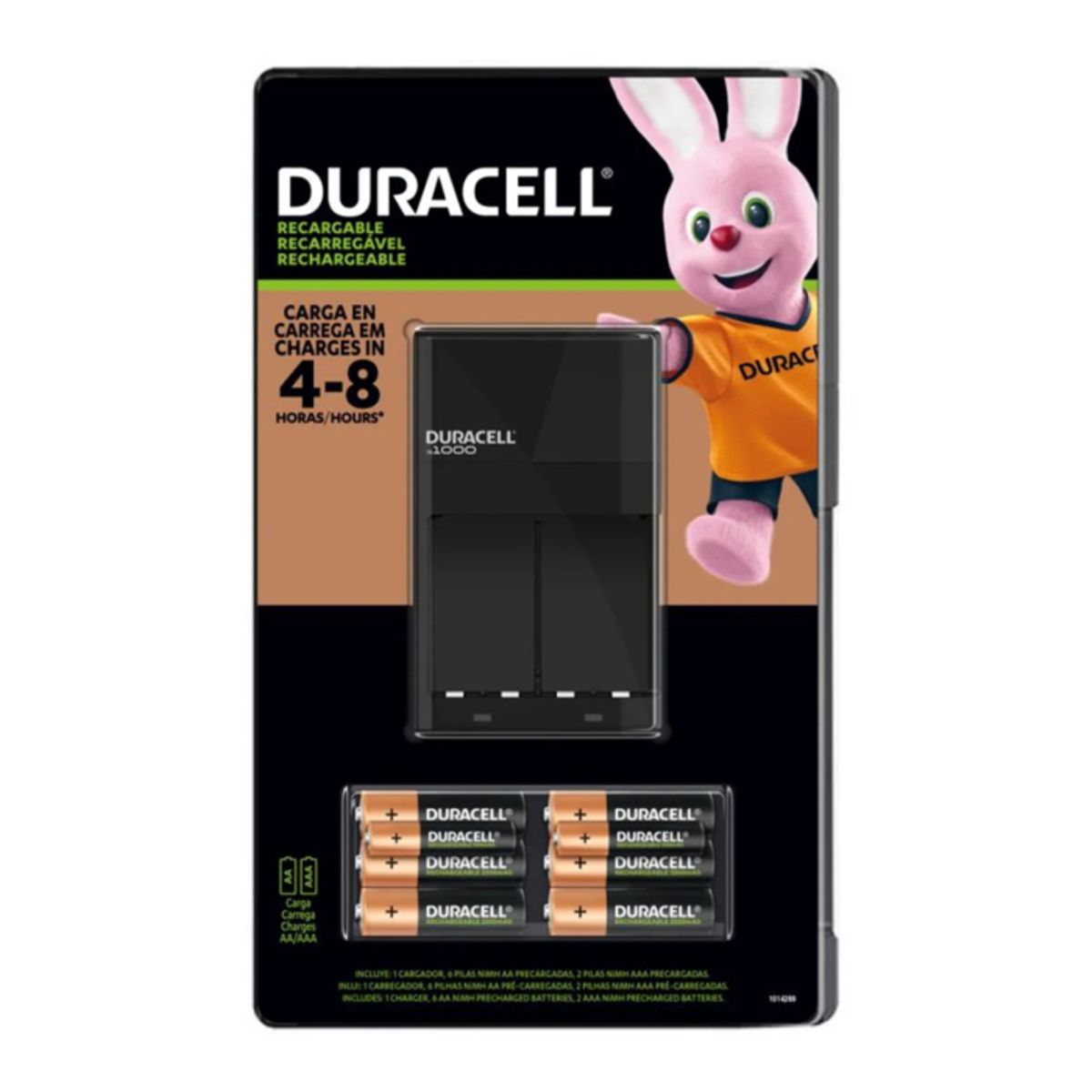DURACELL - CARGADOR DURACELL RECARGABLE + 6 PILAS AA Y 2 PILAS AAA