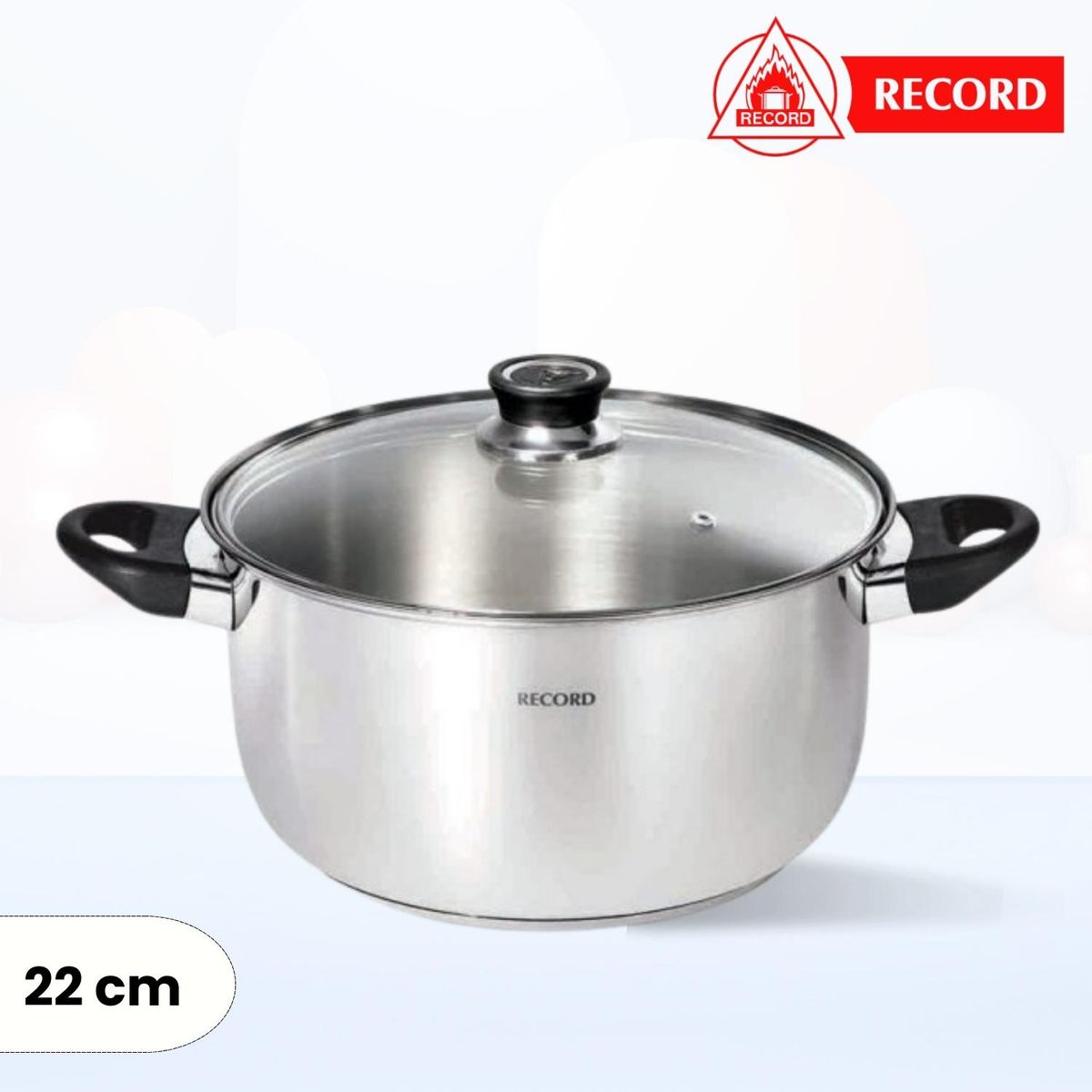 RECORD - Olla de Acero Inox Luxe Record N° 22 - Tapa de Vidrio