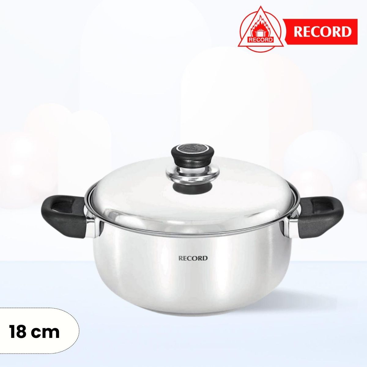 RECORD - Olla de Acero Inox Milenium Record N° 18 - Tapa de Acero