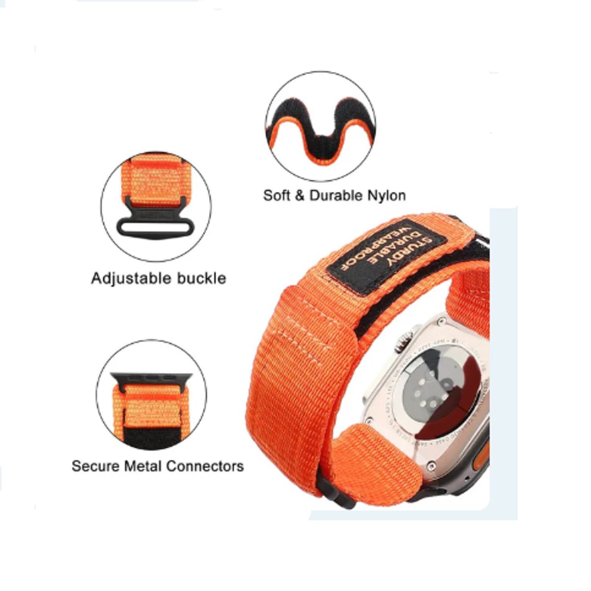 GENERICO - Correa Waterproof para Apple Watch 49mm - ORANGE