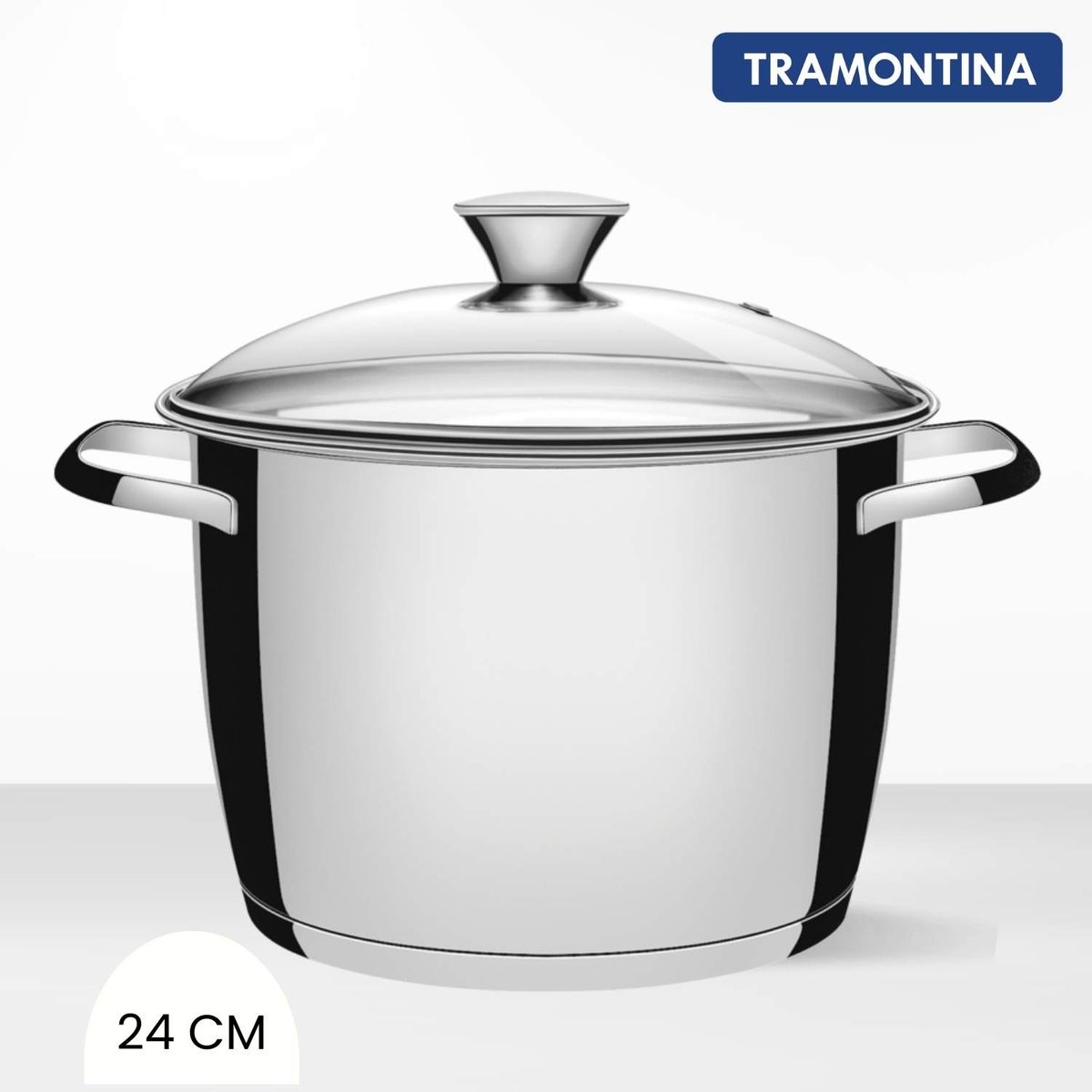 TRAMONTINA - Olla de Acero Allegra Tramontina 24 Cm - Tapa de Vidrio