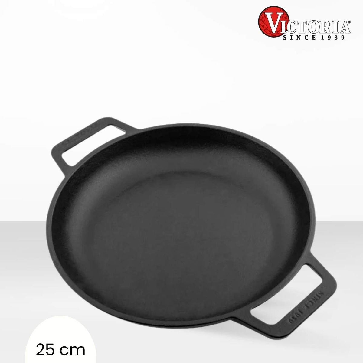 VICTORIA - Sartén de Hierro Fundido Redondo Doble Asa victoria 25 Cm