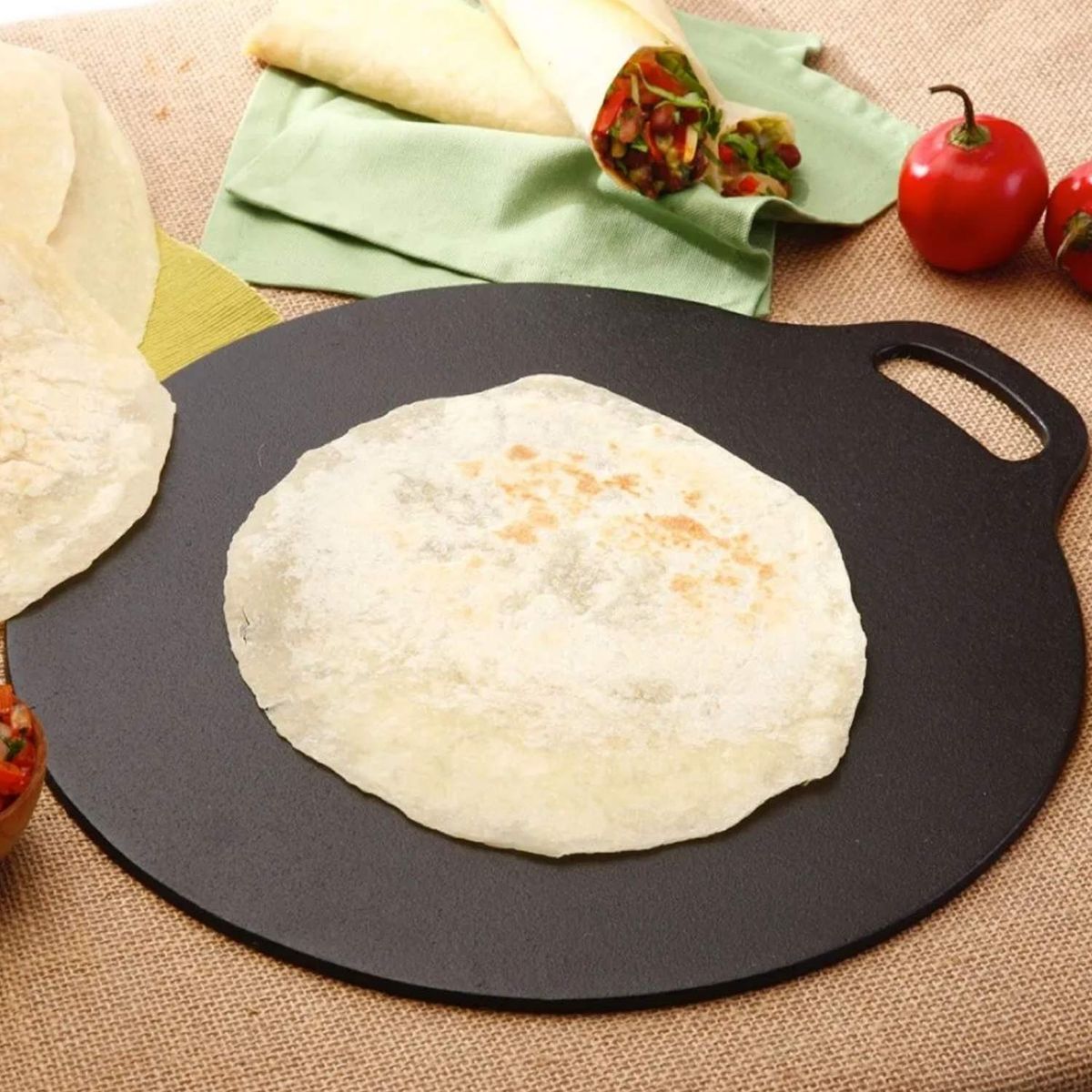 VICTORIA - Plancha de hierro fundido Tawa Esmaltada Victoria 38 Cm