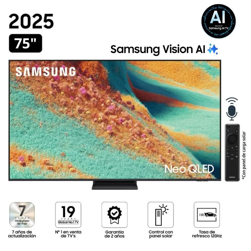 SAMSUNG - Televisor Samsung  75" Neo QLED 4K HDR Vision AI Smart TV QN85F - Nuevo 2025